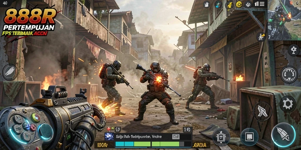 Screenshot gameplay 888R menampilkan aksi pertempuran mendebarkan.