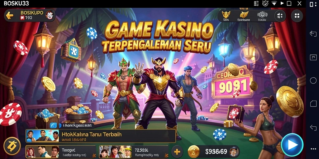 Screenshot gameplay BOSKU33 yang menyoroti keseruan bermain Kasino.