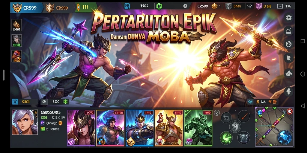 Gameplay seru dan adiktif di dunia MOBA CRS99.