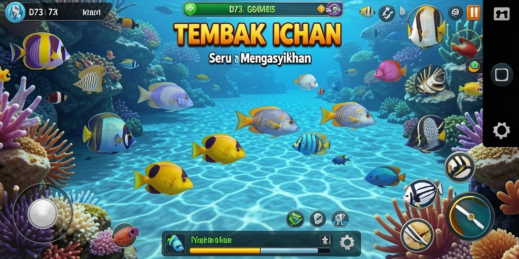 Tampilan gameplay D73 yang seru dan penuh warna.