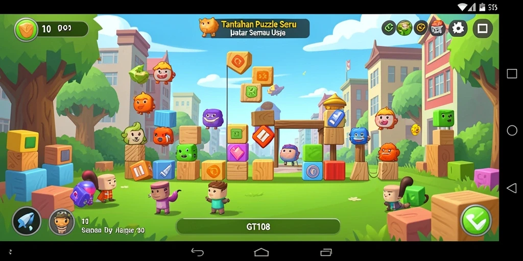 Screenshot GT108 menampilkan gameplay seru dengan berbagai puzzle yang menantang.
