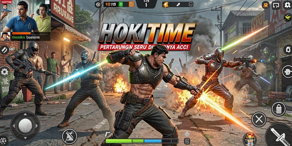 Gameplay action yang mendebarkan dan intens di HOKITIME.