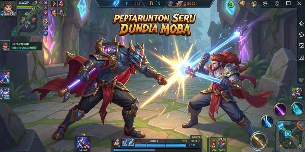 Gameplay seru KAKRP dalam bentuk pertarungan tim MOBA.