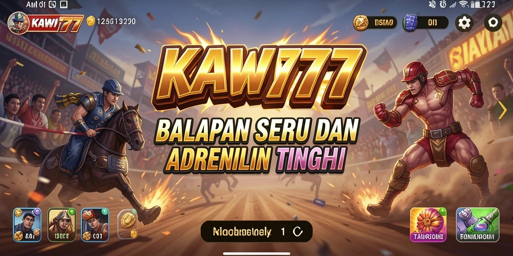 Tampilan gameplay Racing KAWI777 yang mendebarkan dan menantang.