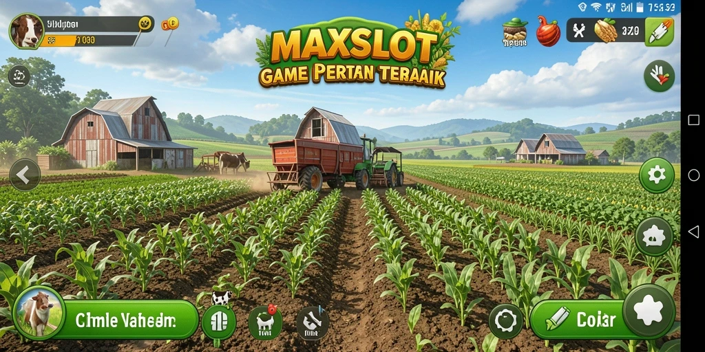 Gameplay seru di MAXSLOT dengan pertanian yang megah.