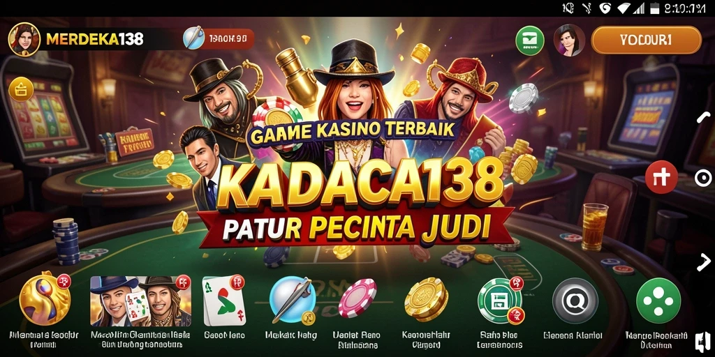 Screenshot utama MERDEKA138 menampilkan gameplay kasino yang seru.
