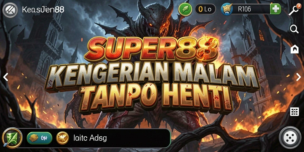 Tampilan gameplay menegangkan di dunia kelam SUPER88.
