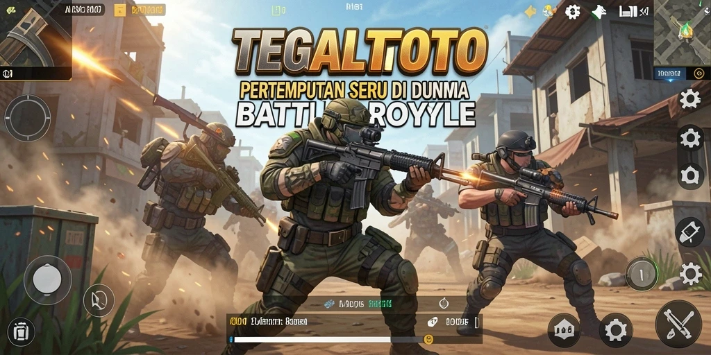 Gameplay Battle Royale yang intens dan penuh aksi.